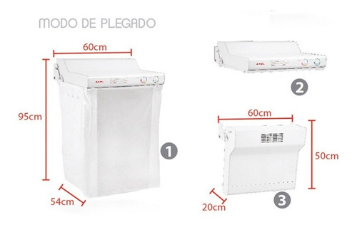 Secarropa A Calor Secador De Ropa Tender Pared Axel Ax-3000 Color Blanco