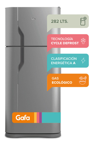 Heladera Gafa Hgf358 Plata Con Freezer 282l 220v