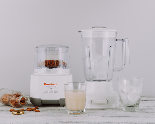 Picadora 123 + licuadora 1 litro Moulinex color blanco