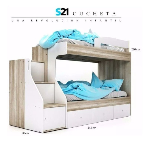 Imagen 3 de 7 de Cama Cucheta La Valenziana S21 C/ Cajonera Entrega Inmediata