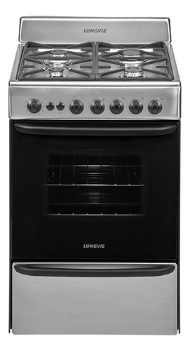 Cocina A Gas Longvie 13501xf 56cm Inox Cajón Parrilla Color Acero inoxidable