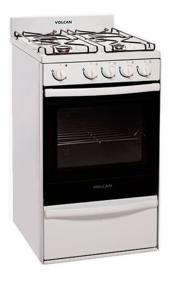Cocina Volcan 89144v Blanca 50cm Autolimpiante 4 Hornallas