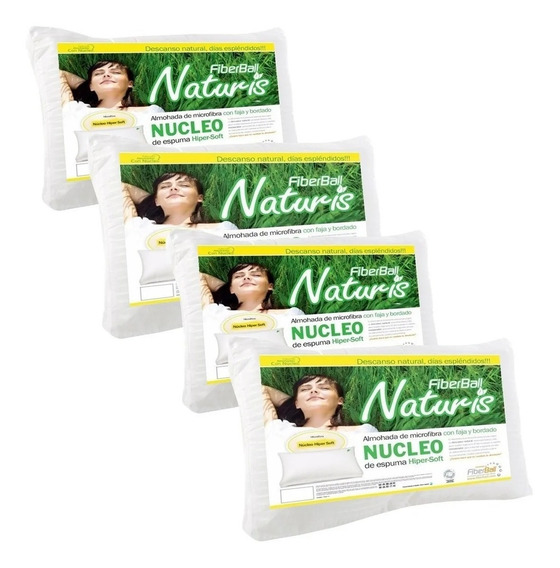 Almohadas Fiberball Naturis 70x45 Núcleo Espuma Hipersoft X4