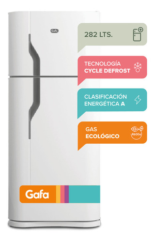 Heladera Gafa Hgf358afb Blanca Con Freezer 282l 220v Color Blanco