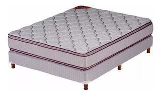 Colchon Y Somier Piero Paraiso Real 140x190 C/pillow Espuma