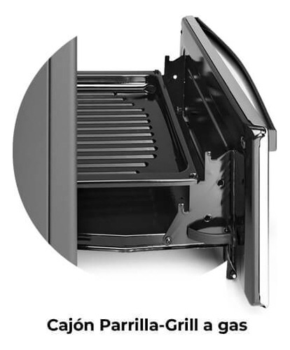 Cocina A Gas Longvie 13501xf 56cm Inox Cajón Parrilla Color Acero inoxidable
