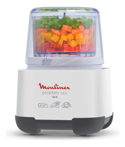 Picadora 123 + licuadora 1 litro Moulinex color blanco