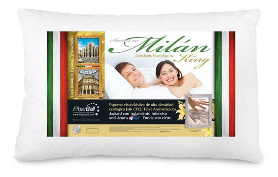Almohada Inteligente Milan King Fiberball 80x40x17 Visco