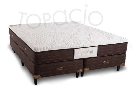Colchon Y Somier Topacio Martinica 160x200 Queen Espuma 35kg