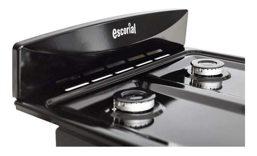 Cocina Escorial Candor S2 a Gas Envasado 4 hornallas  negra puerta con visor