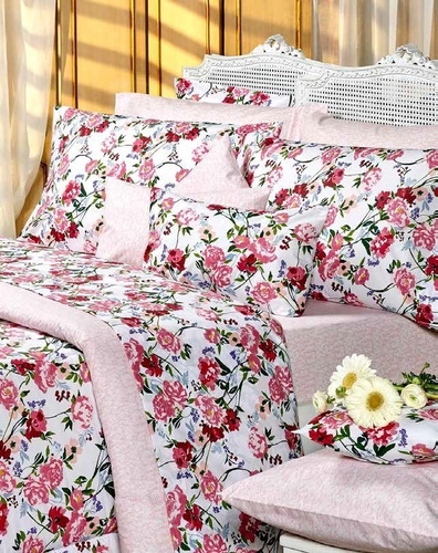 Imagen 1 de 2 de Sabanas Danubio Romantica 180 Hilos Queen 160x200