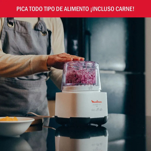 Picadora 123 + licuadora 1 litro Moulinex color blanco