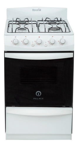 Cocina Escorial Palace Cristal a gas natural 4 hornallas blanca 220V puerta con visor 50L