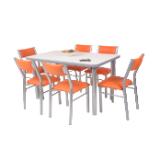 Combo Mesa Y 6 Silla Aldana  Cocina Comedor Caño R...