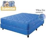 Juego Sommier Suavestar Bluestar 140x190 Resortes Jackard